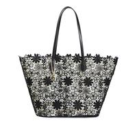 CAFèNOIR - Bolsa De Compras De Encaje Con Dije De Metal, Para Mujer, Color Negro, Talla Talla Única