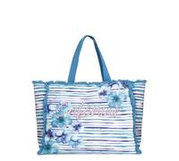 CAFèNOIR - Bolsa De Playa En Tejido Estampado, Para Mujer, Color Azul, Talla Talla Única