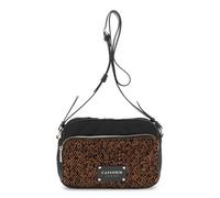 CafèNoir - Bolsa acolchada de nailon con estampado flocado, para mujer, talla única, Caramelo Negro, Talla única