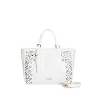 CAFèNOIR - Bolso con corte láser con remaches, asas ajustables y bandolera extraíble, para mujer, color, talla única, blanco, Talla única