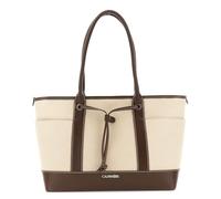 CAFèNOIR - Bolso De Compras Efecto Lona Con Ribete Efecto Piel En Contraste, Para Mujer, Color Marrón, Talla Talla Única