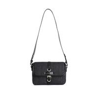 CAFèNOIR - Bolso De Hombro Con Solapa De Paja, Para Mujer, Color Negro, Talla Talla Única