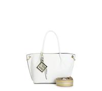 CAFèNOIR - Bolso De Mano De Material Granulado Con Correa De Hombro De Cinta Extraíble, Para Mujer, Color Blanco, Talla Talla Única