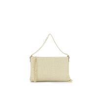 CAFèNOIR - Bolso De Mano De Rafia Con Doble Asa De Cadena, Para Mujer, Color Gris, Talla Talla Única