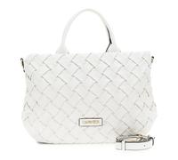 CAFèNOIR - Bolso De Mano Efecto Napa Tejida Con Letras Metálicas, Para Mujer, Color Blanco, Talla Talla Única