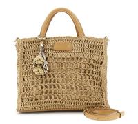 CAFèNOIR - Bolso De Rafia Con Elaboración De Crochet Y Charms, Para Mujer, Color Marrón, Talla Talla Única