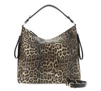 CAFèNOIR - Bolso Efecto Piel Con Estampado De Leopardo Y Cremalleras Laterales, Para Mujer, Color Negro, Talla Talla Única