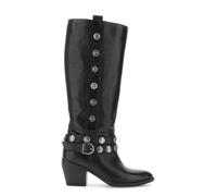 CAFèNOIR - Botas De Cuero Con Botones Decorativos, Para Mujer, Color Negro, Talla 41