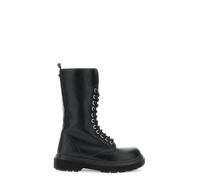 CAFèNOIR - Botas de mujer con cordones de piel sintética, color negro, Negro , 36 EU
