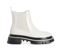 CAFèNOIR - Botín de mujer efecto barniz con elástico, para mujer, color blanco apagado, Off White, 41 EU