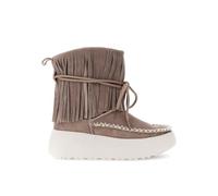 CAFèNOIR - Botines Altos De Ante Con Flecos, Para Mujer, Color Gris, Talla 38