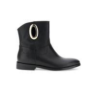 CafèNoir - Botines de piel con accesorio dorado, para mujer, color negro, Negro , 37 EU