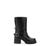 CafèNoir - Botines de piel con tobillera, para mujer, color negro, Negro , 38 EU
