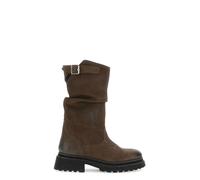 CAFèNOIR - Botines De Tubo En Nobuk Con Pliegues, Para Mujer, Color Marrón, Talla 40