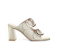CAFèNOIR - Chanclas con bordado de cordón para mujer, dorado, 41 EU