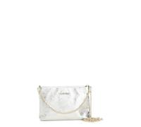 CAFèNOIR - Clutch De Piel Laminada Con Doble Asa De Cadena, Para Mujer, Color Gris, Talla Talla Única