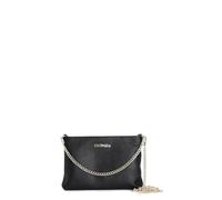 CAFèNOIR - Clutch De Piel Martillada Con Doble Correa De Cadena, Para Mujer, Color Negro, Talla Talla Única