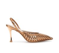 CAFèNOIR - Escote Abierto En La Espalda Con Tirantes Sintéticos Efecto Piel Laminada, Para Mujer, Color Amarillo, Talla 36