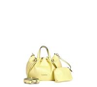 CafèNoir - Mini bolso con motivo de rizado, correa extraíble, para mujer, talla única, amarillo, Talla única