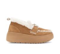 CafèNoir - Mocasines de piel de ante con accesorio para mujer, color cuero, cuero, 38 EU