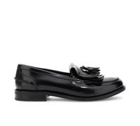 CAFèNOIR - Mocasines De Piel Cepillada con Flecos Negros, para Mujer, Color Negro, Talla 37