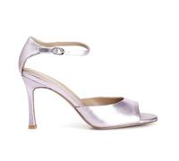 CafèNoir - Sandalia de piel laminada con cordón en el tobillo, para mujer, Lila., 36 EU