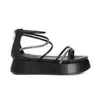 CAFèNOIR - Sandalias Asimétricas Con Mignons Negro, Para Mujer, Color Negro, Talla 37