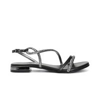 CAFèNOIR - Sandalias Asimétricas Con Pedrería Termosellada, Para Mujer, Color Negro, Talla 36