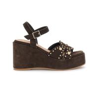 CAFèNOIR - Sandalias De Cuña De Ante Gilda Con Tachuelas Y Cabujones, Para Mujer, Color Marrón, Talla 40