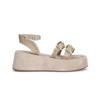 CAFèNOIR - Sandalias De Cuña De Doble Tira Con Hebilla Y Correa En El Tobillo, Para Mujer, Color Beige, Talla 41