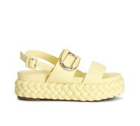 CAFèNOIR - Sandalias de dos bandas con fondo trenzado y accesorio, para mujer, amarillo, 40 EU