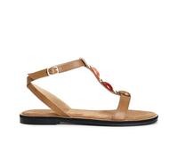 CAFèNOIR - Sandalias De Piel En Forma De t Con Piedras, Para Mujer, Color Marrón, Talla 36
