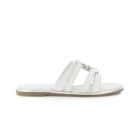 CAFèNOIR - Sandalias Estilo Pantuflas De Piel Con Accesorio De Esmalte, Para Mujer, Color Blanco, Talla 37