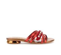 CAFèNOIR - Sandalias Estilo Slipper En Efecto Piel Laminada Con Accesorios De Pedrería, Para Mujer, Color Rojo, Talla 37