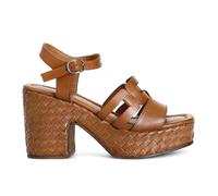 CAFèNOIR - Sandalias Gilda De Piel Con Dos Bandas Delanteras Y Cuña Trenzada, Para Mujer, Color Marrón, Talla 37