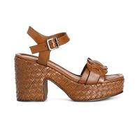 CAFèNOIR - Sandalias Gilda En Piel Con Cuña Tejida, Para Mujer, Color Marrón, Talla 36