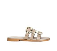 CAFèNOIR - Zapatilla De Cuero Con Tres Hebillas, Para Mujer, Color Beige, Talla 36