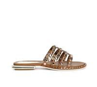 CAFèNOIR - Zapatilla De Piel Con Tachuelas Multicolores, Para Mujer, Color Marrón, Talla 38