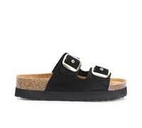 CAFèNOIR - Zapatilla De Piel Para Mujer Con Hebillas, Para Mujer, Color Negro, Talla 38