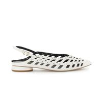 CAFèNOIR - Zapato Slingback De Napa Perforada con Tachuelas Y Encaje, para Mujer, Color Blanco, Talla 37