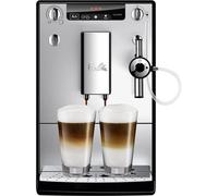 Melitta Solo&Perfect Milk E957-103, Cafetera Superautomática con Molinillo, Auto Capuchinador, 15 Bares, Café en Grano, Limpieza Automática, Personalizable, Plata