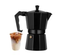 Cafetera - 10 pulgadas de aluminio, aleación de aluminio con válvula de seguridad, cafetera | Cafetera portátil para estufa de gas, eléctrica, cafetera de alcohol, latte, capuchino, hogar, oficina,