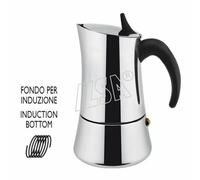 Ilsa Elly - Cafetera expreso para inducción, acero inoxidable 18/10, plata, 4 tazas