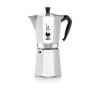 Bialetti - Moka Express: Icónica Cafetera Italiana para Espresso, Auténtico Café Italiano, Cafetera Moka 9 Tazas (420 Ml), Aluminio, Plata, para gas y inducción (con la placa adaptada de Bialetti)