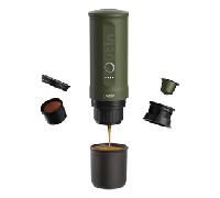 OutIn Nano Cafetera Espresso Eléctrica Portátil, Cafetera de Viaje para Camping, Cafetera de Coche Autocalentable con USB-C, Con Café Molido y Cápsula NS para RV, Senderismo, Oficina