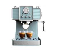 Cecotec Cafetera Express Power Espresso 20 Tradizionale Light Blue. 1350 W, Espresso y Cappucicno, 20 Bares y Thermoblock, Vaporizador, Manómetro, Diseño Vintage, Capacidad 1,5 Litros