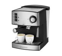 Clatronic ES 3643 - Cafetera express 15 bares, para realizar café espresso y cappuccino, vaporizador para espumar leche, calienta tazas ,acabado acero inoxidable, depósito de agua 1,6 L desmontable, color negro