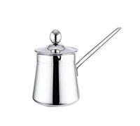 Cafetera con tapa de acero inoxidable moderna con mango largo, cafetera turca apta para eléctrica, vitrocerámica, cocinas de gas y lavavajillas