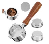 Cafetera de 51mm para DeLonghi Dedica EC680/EC685 cafetera, Cafetera de 51mm con 2 cestas de filtro de acero inoxidable, colador de disco y mango de madera al ácido rojo para DeLonghi DedicaEC785/EC82
