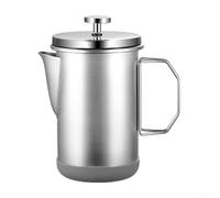 Cafetera de camping de acero inoxidable para prensa francesa y cafetera de té con función de espumador, taza portátil de viaje al aire libre, color plateado, diseño resistente a la corrosión, fácil de